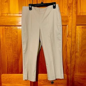 Talbots cotton and 2% spandex ankle length capris. Khaki color.